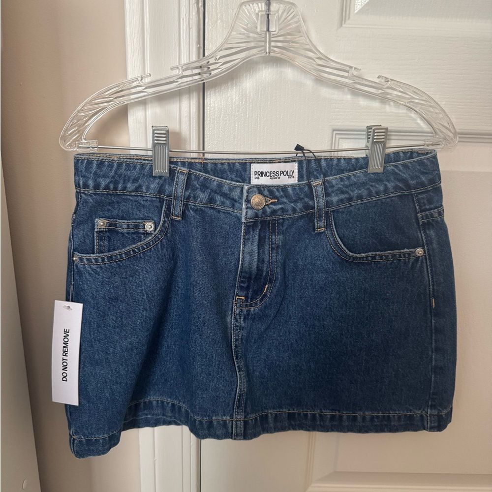 Princess Polly Dark Wash Mini Skirt